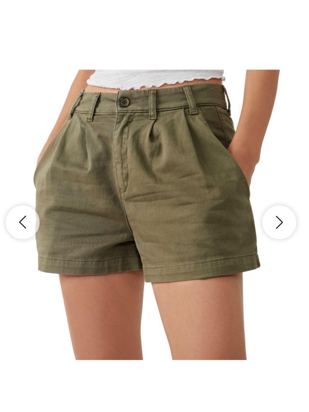 Free People Billie Relaxed Chino Shorts (Size 0)